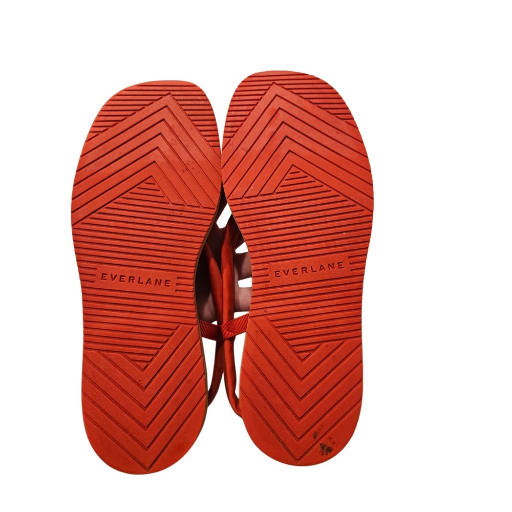 Everlane The ReNew Strappy Red Slingback Thong Sandals Comfort Flats Size 7 EUC - Picture 3 of 4